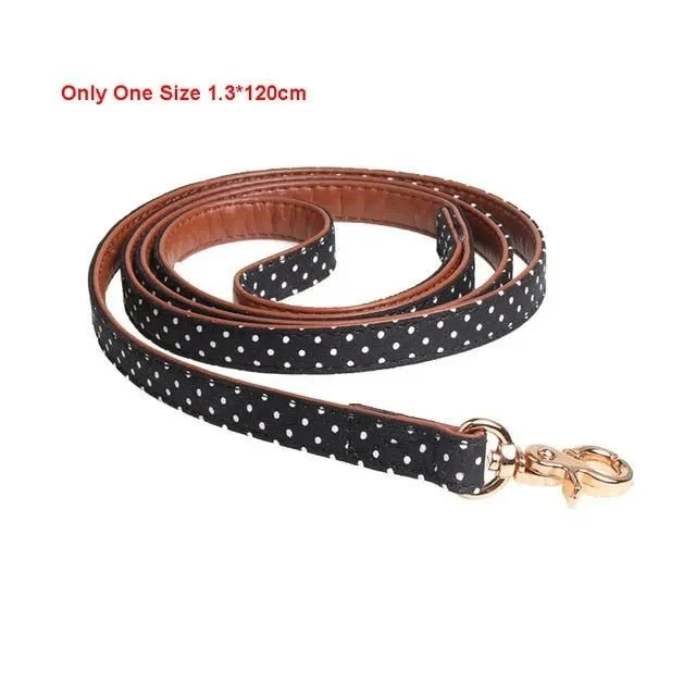 Coleira com Laço ou com Bandana, com Trela a condizer como opção, para Cães