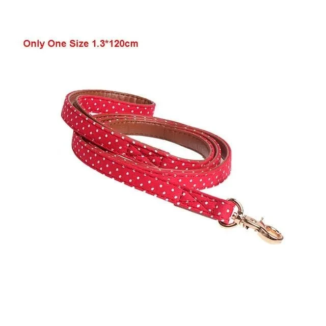 Coleira com Laço ou com Bandana, com Trela a condizer como opção, para Cães