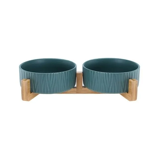 Comedouro / Bebedouro Cerâmico Elevado para Cães ou Gatos (simples ou duplo)