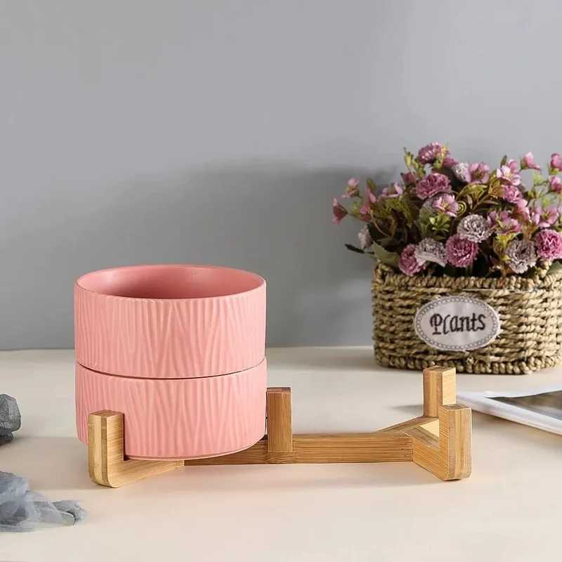 Comedouro / Bebedouro Cerâmico Elevado para Cães ou Gatos (simples ou duplo)