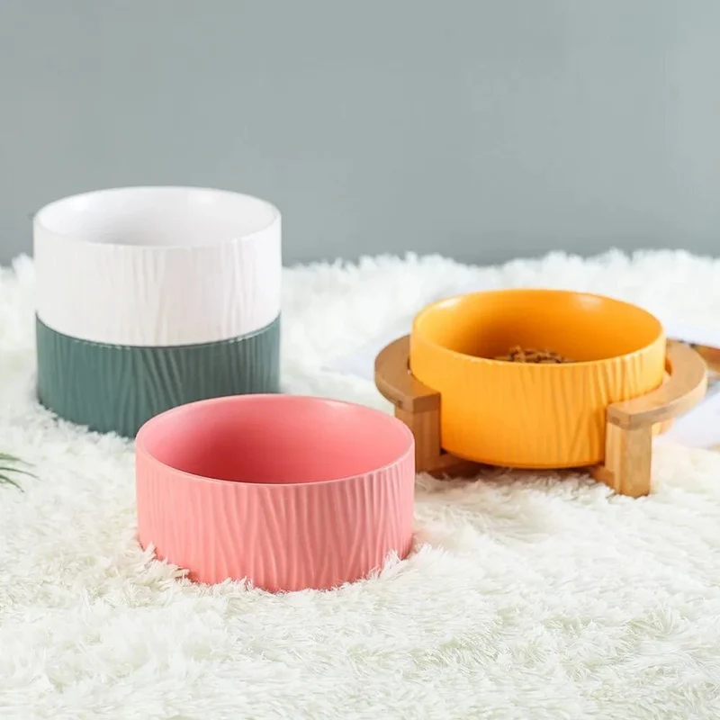Comedouro / Bebedouro Cerâmico Elevado para Cães ou Gatos (simples ou duplo)