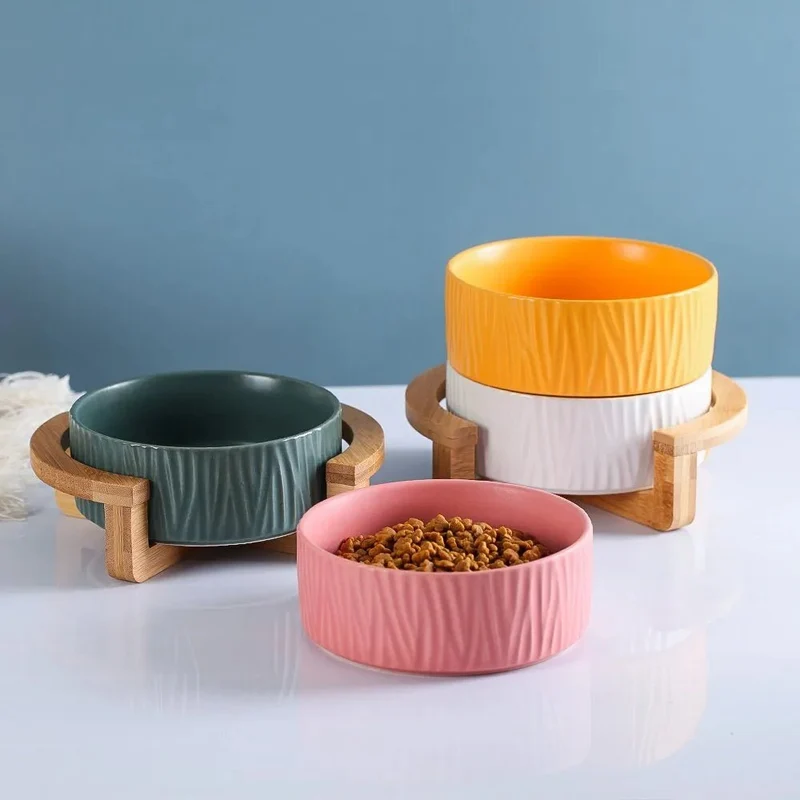 Comedouro / Bebedouro Cerâmico Elevado para Cães ou Gatos (simples ou duplo)