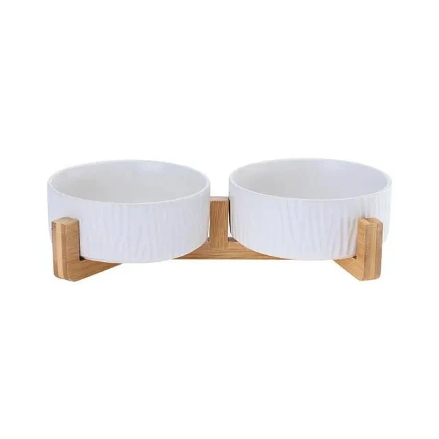 Comedouro / Bebedouro Cerâmico Elevado para Cães ou Gatos (simples ou duplo)