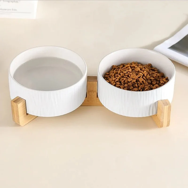 Comedouro / Bebedouro Cerâmico Elevado para Cães ou Gatos (simples ou duplo)