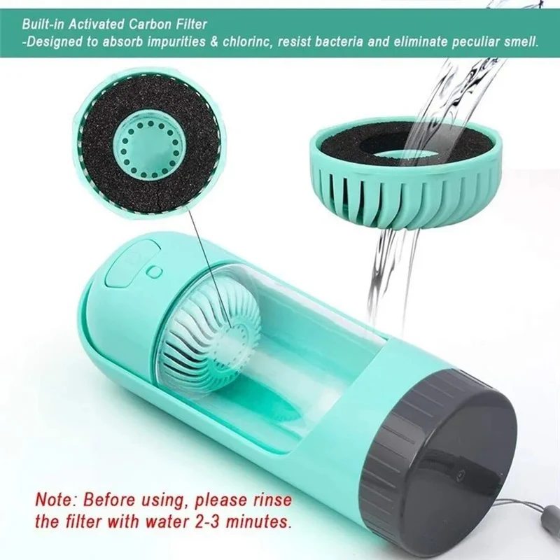 Bebedouro / Garrafa Portátil para Cães com Filtro de Carvão