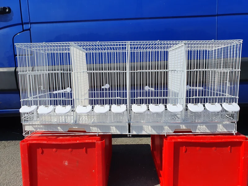 Set Esstöpfe + Deckel weiße Drahtkäfige 102cm