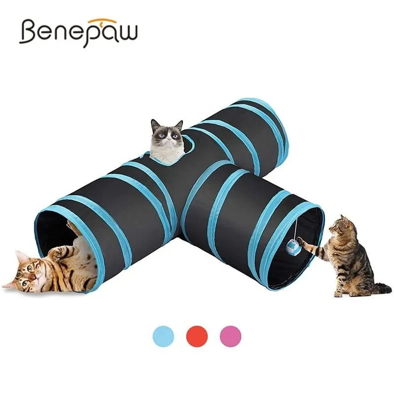 Brinquedo / Túnel com 3 Entradas para Gatos (Portátil)