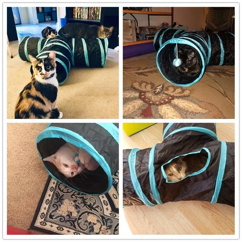 Brinquedo / Túnel com 3 Entradas para Gatos (Portátil)