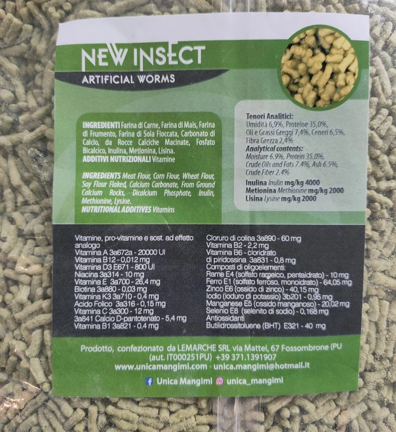 Neues Insekt 1kg - Ersatz für lebende oder gefrorene Insekten - Unica