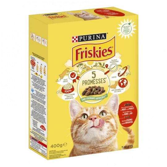 Friskies mit Rind, Huhn und Gemüse - Katzenpellets - Erwachsene