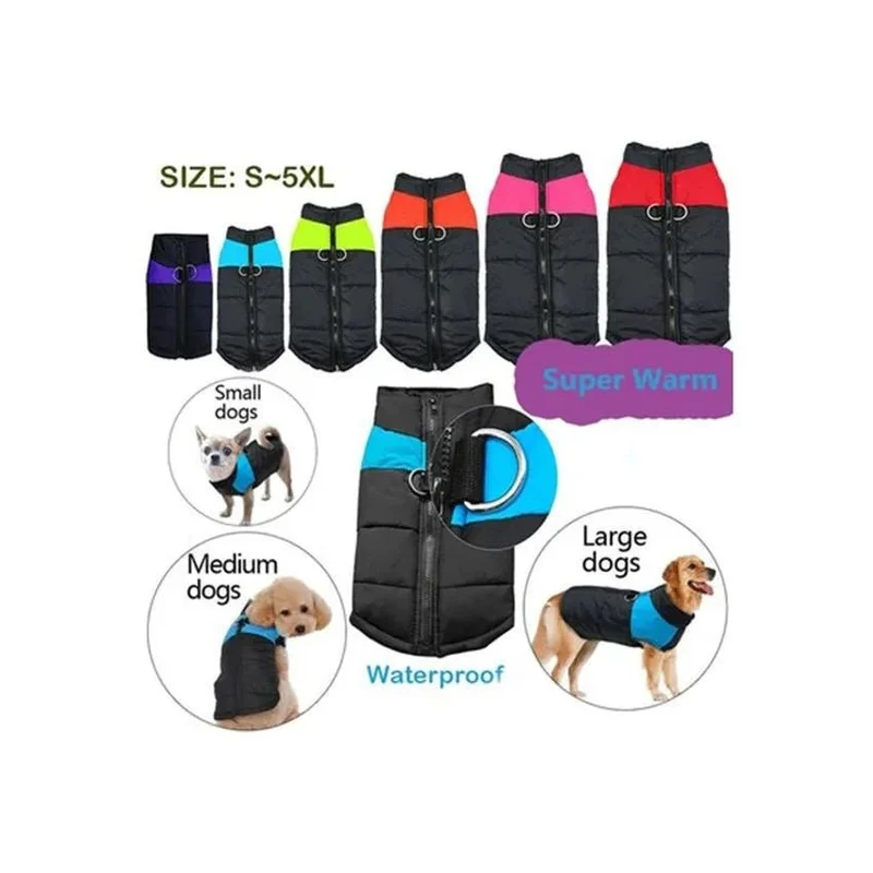 Casaco Protetor para Cães - Casaco de Inverno Impermeável (chuva)