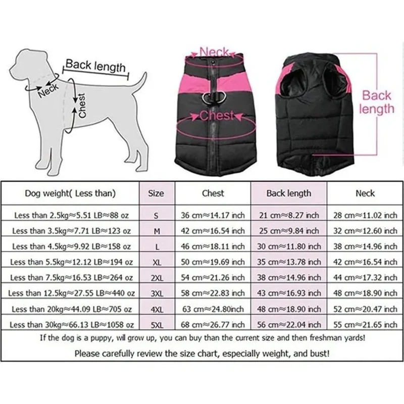 Casaco Protetor para Cães - Casaco de Inverno Impermeável (chuva)