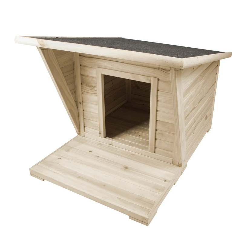 Duvo+ Woodland Hundehütte Bungalow Pinus Holzfarben (110x85x75cm)