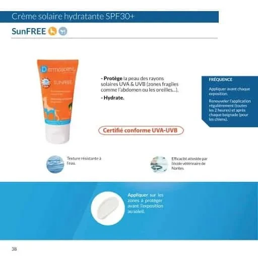 DERMOSCENT SUNFREE 30 ML - Protector Solar (nariz, patas, orelhas)