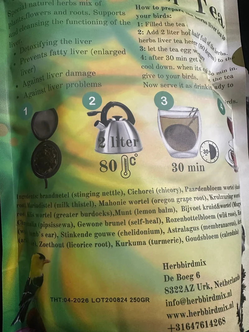 Kräuter-Lebertee (zur Unterstützung und zum Schutz der Leber) 150 Gramm – Kräuter-Vogelmischung