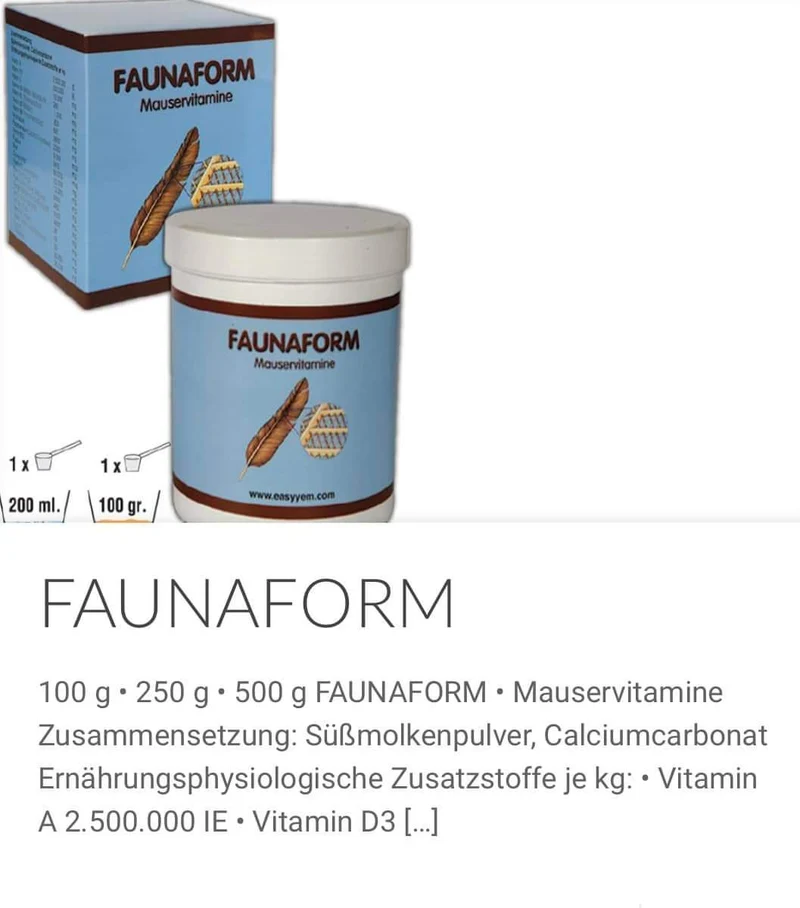 Faunaform - Häutungsvitamine - Eassyem