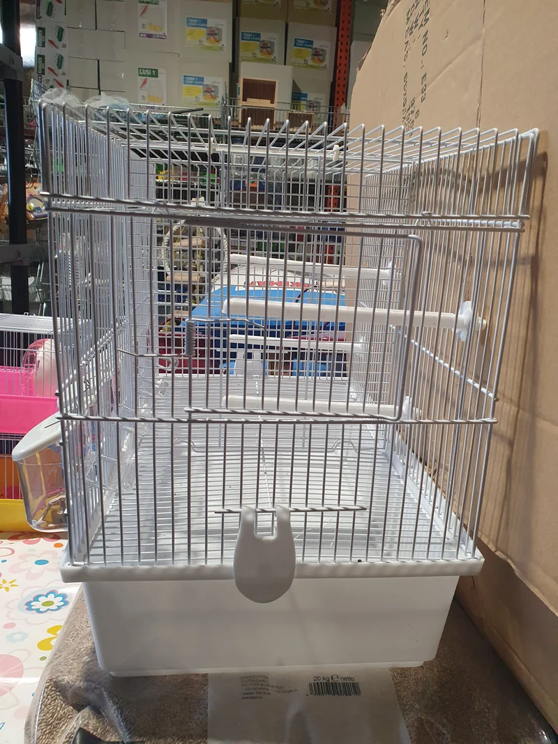 Weißer Zuchtkäfig, Drahtkäfig, stapelbar, 45 cm (mit Bodengitter)