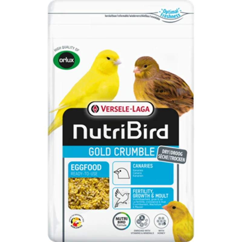 Nutribird Gold Crumble Kanarienvögel 1kg (mit Reißverschluss)