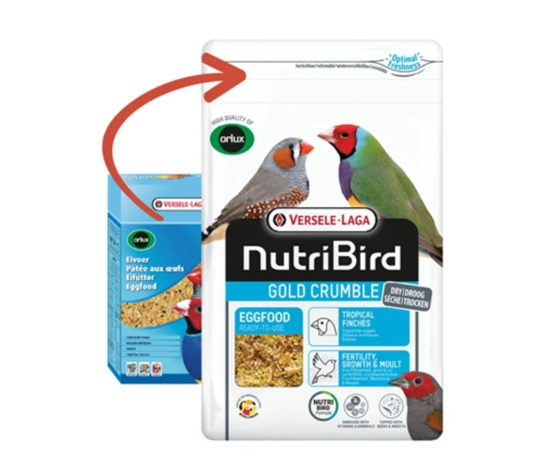 Nutribird Gold Crumble Tropenvögel 1 kg (Orlux Trocken-Ei-Futter)