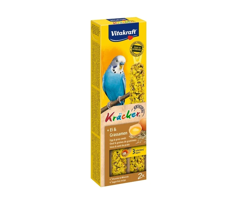 Vitakraft Kräcker Sittich-Ei und Grassamen, 2 Stück